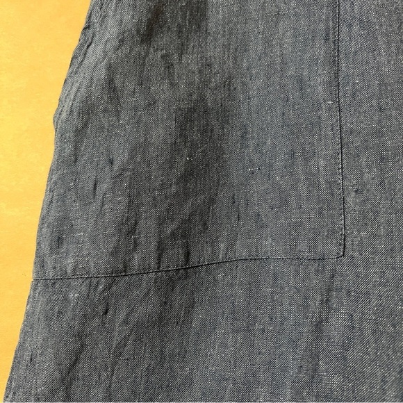 Flax | Linen Kate Pants Crop High Rise Wide Leg Pull-On Flood Lagenlook Size M - Picture 4 of 12